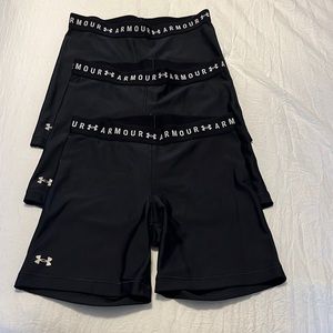 3 brand new pairs of Under Armour Heat Gear Compression shorts